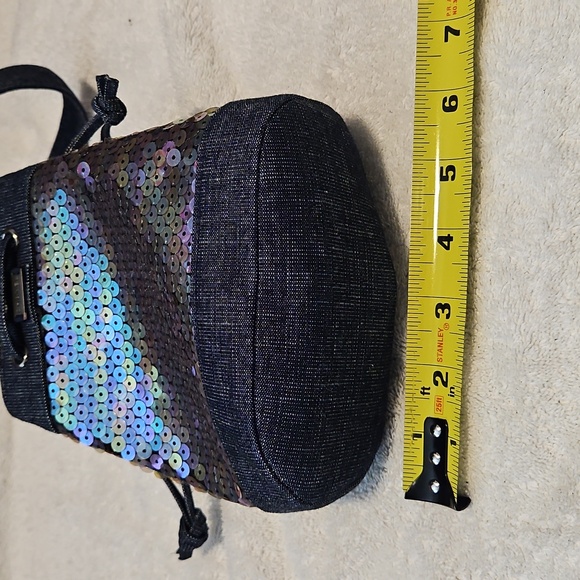 CHANEL Denim Iridescent Sequin Mini Bucket Bag - Picture 10 of 12